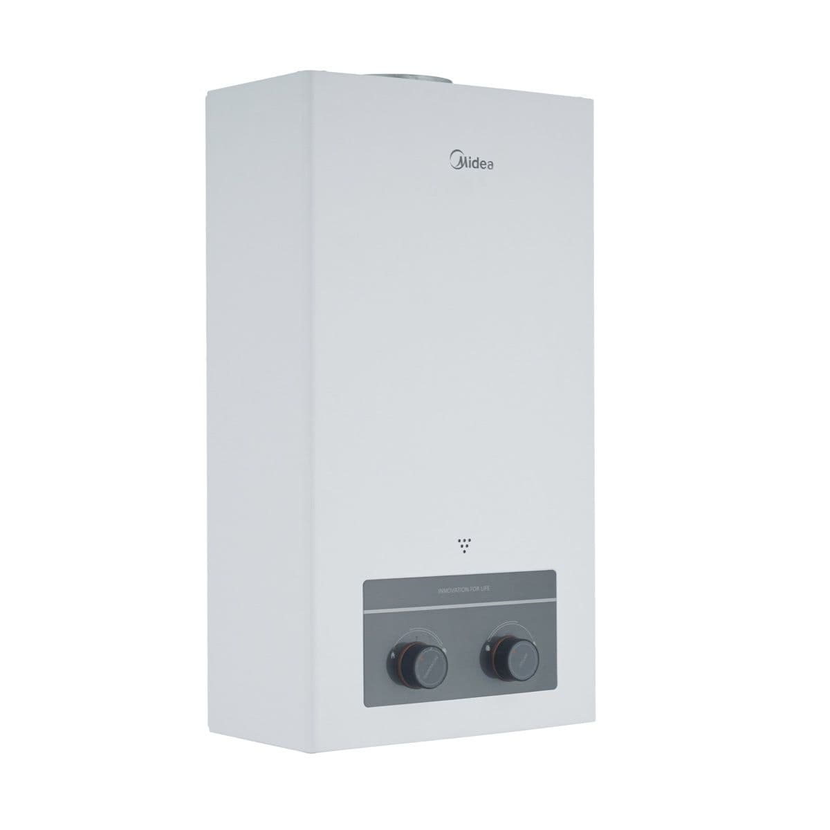 Midea Gas Water Heater, Tube, with Chimney, 10 Liters - White, 10DHSL