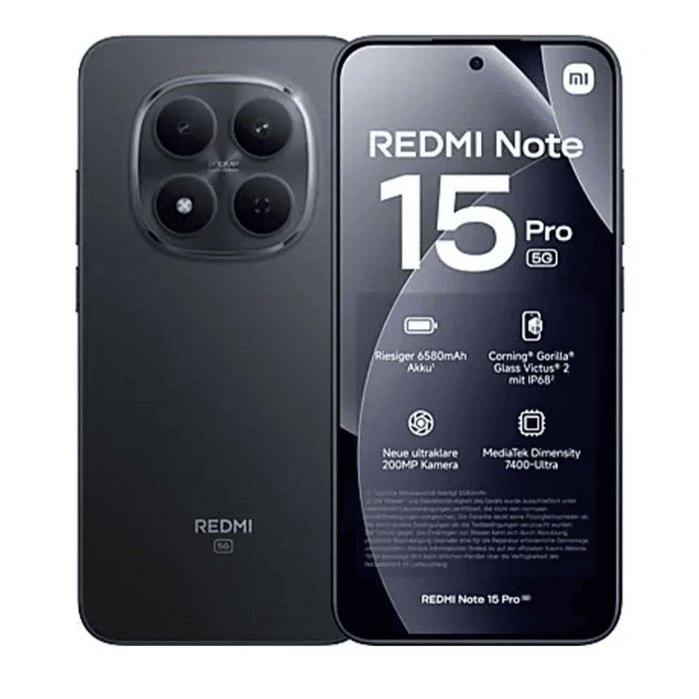Xiaomi Redmi Note 15 Pro Dual SIM, 256GB, 12GB, 5G Support - Black