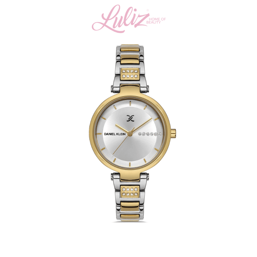 Daniel Klein Women's Analog Watch with Silver Dial and Gold Bracelet, DK.1.13206-6