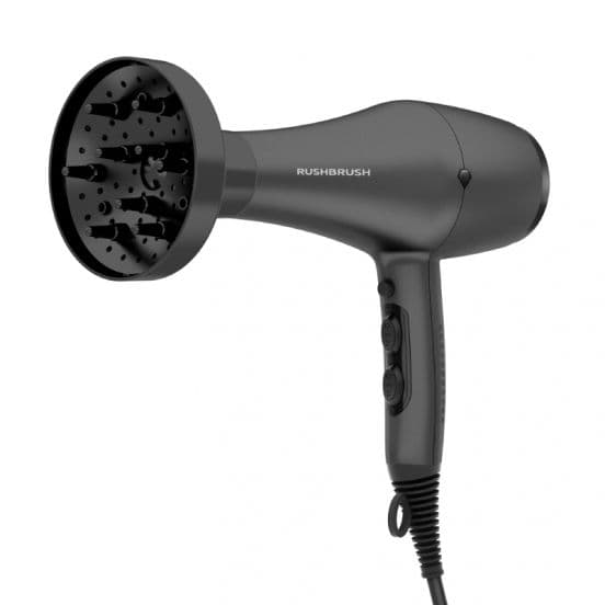 Rush Brush Hair Dryer, 3000 Watt, 3 Temperatures, Black - D3K