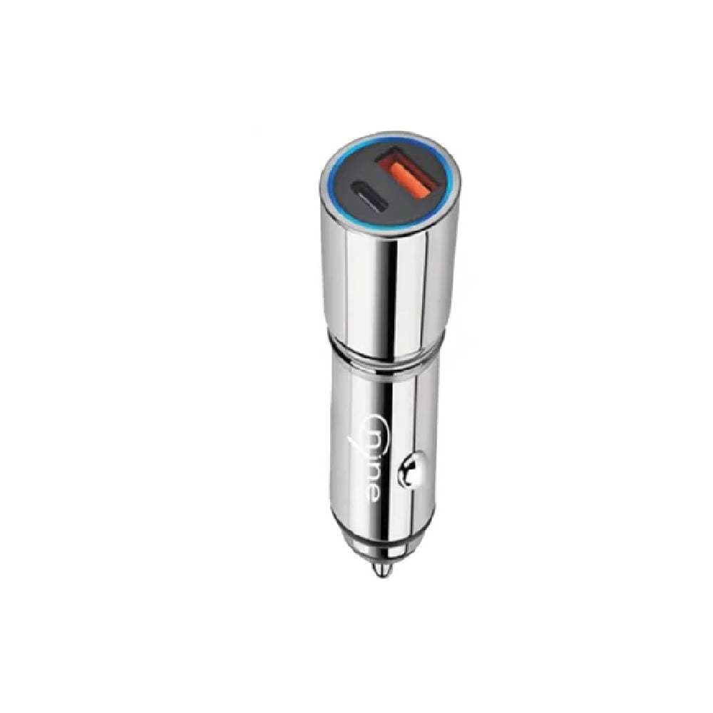 Nine Super Dual Port 56 Fast Car Charger 52W - Silver