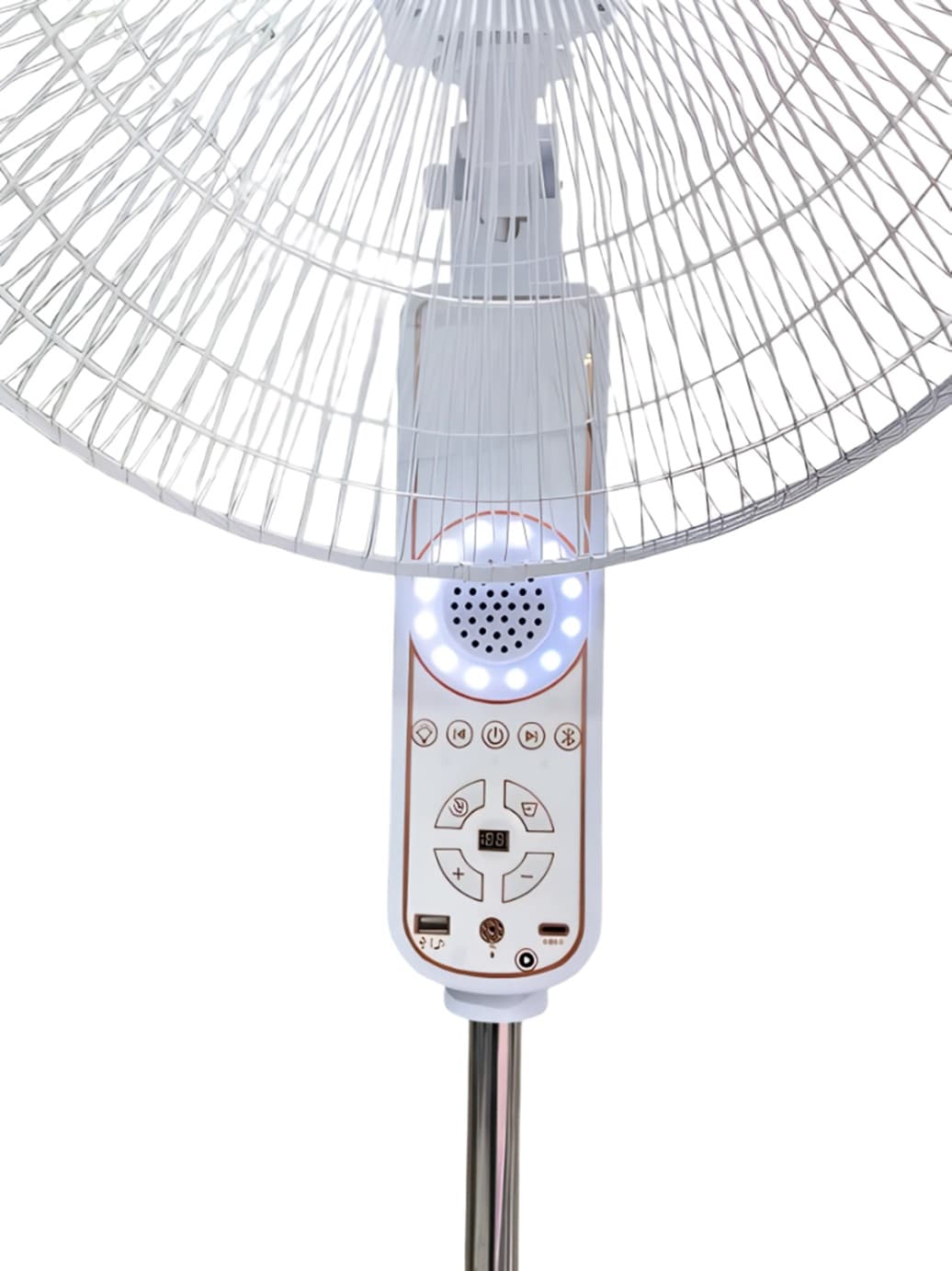 Dansha Stand Fan, 18 Inch, Rechargeable - White