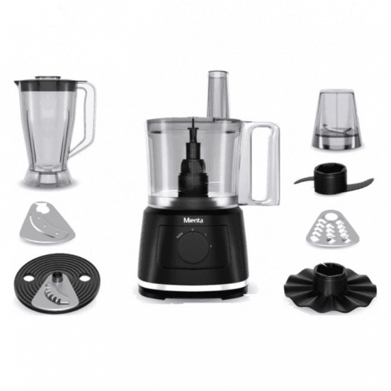 Mienta Mille Food Processor with Attachments , 1000 Watt, FP141535A - Black