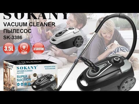 Sokany Vacuum Cleaner, 3500 Watt - Black, SK-3386