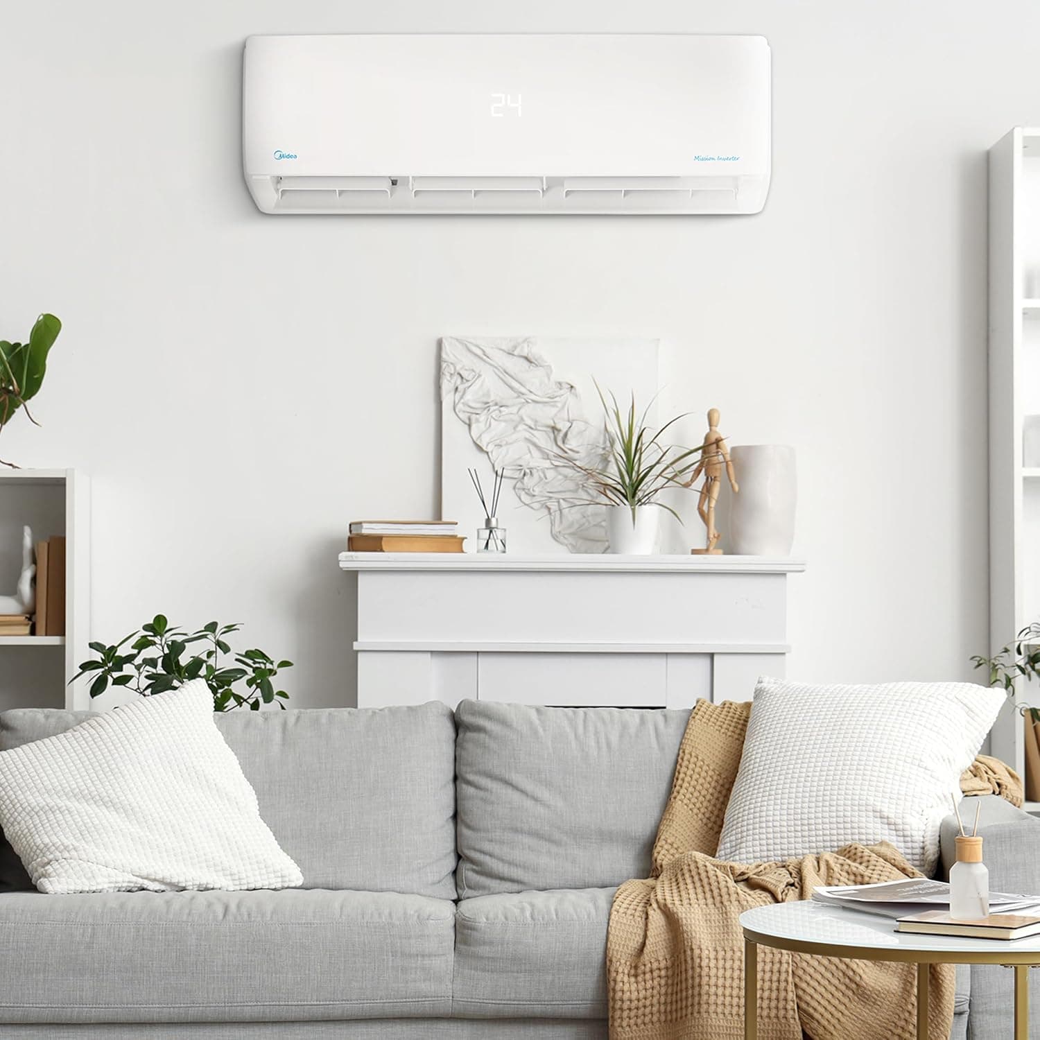Midea Mission Inverter Split Air Conditioner, 2.25 HP, Cooling & Heating, White - MSC1T-18HR-DNF