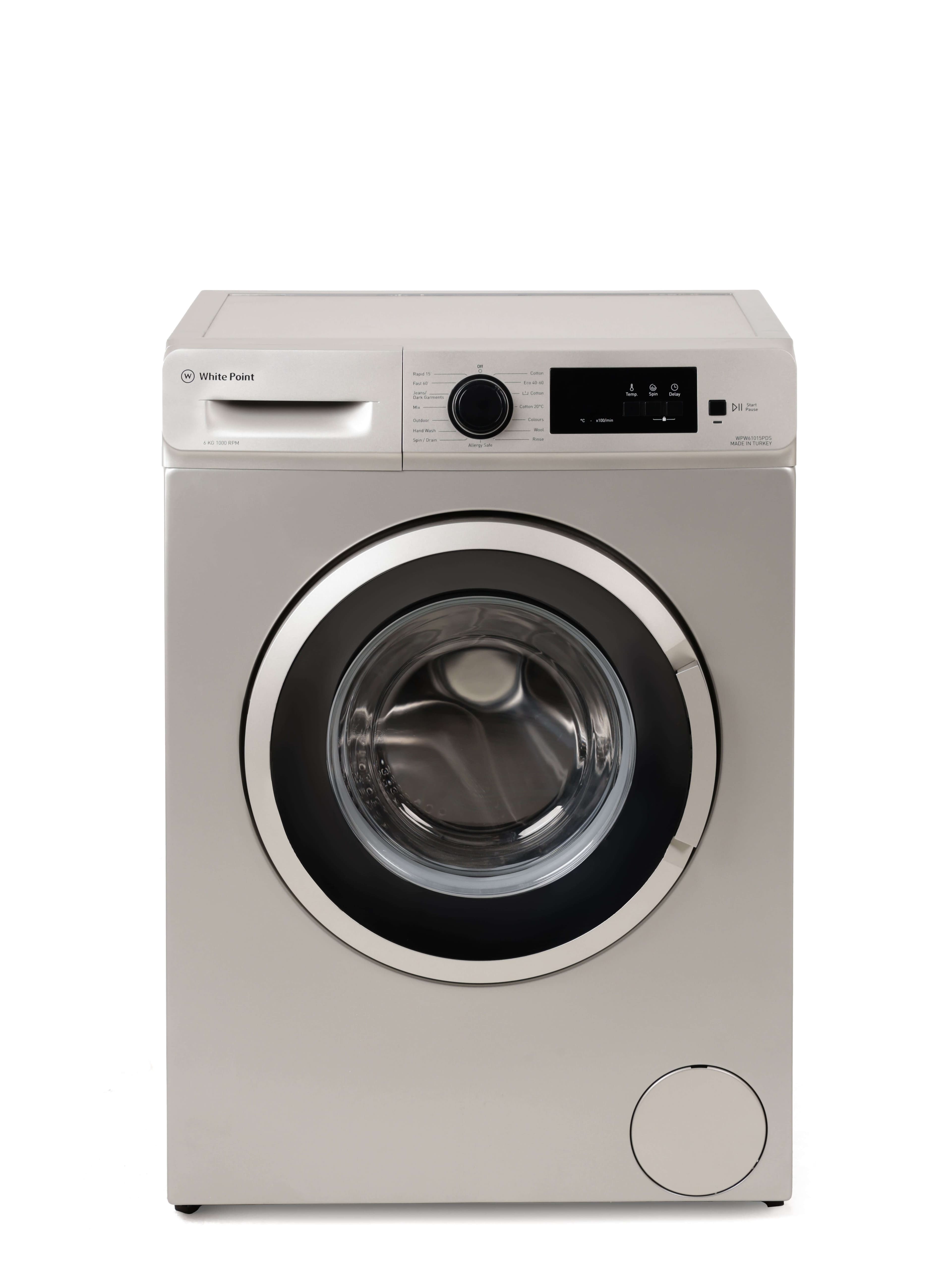 White Point Front Loading Washing Machine, 6 KG - Silver WPW61015PDS