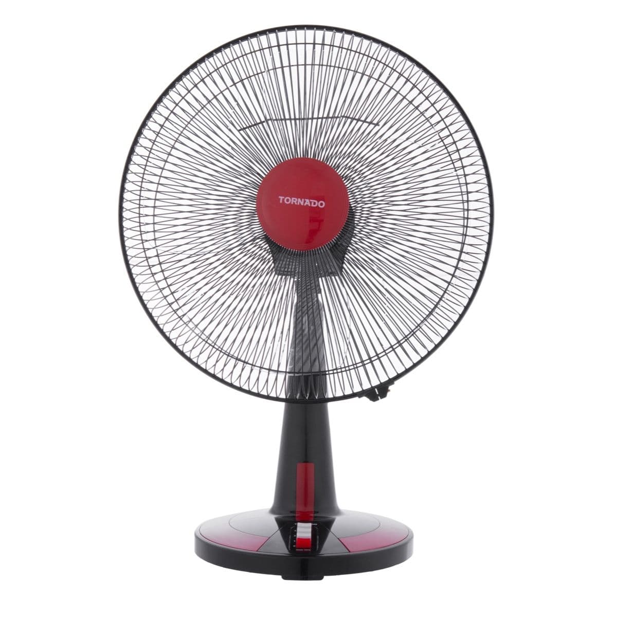 Tornado Desk Fan Without Remote Control, 16 Inch, Black and Red - TDF16