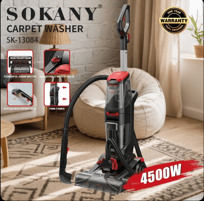 Sokany Carpet Washing Machine, 4500W, 2.6L - Gray