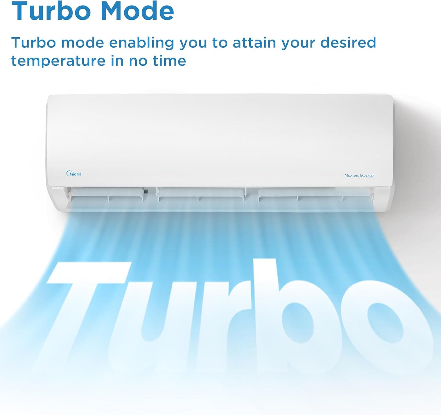 Midea Mission Inverter Split Air Conditioner, 2.25 HP, Cooling & Heating, White - MSC1T-18HR-DNF