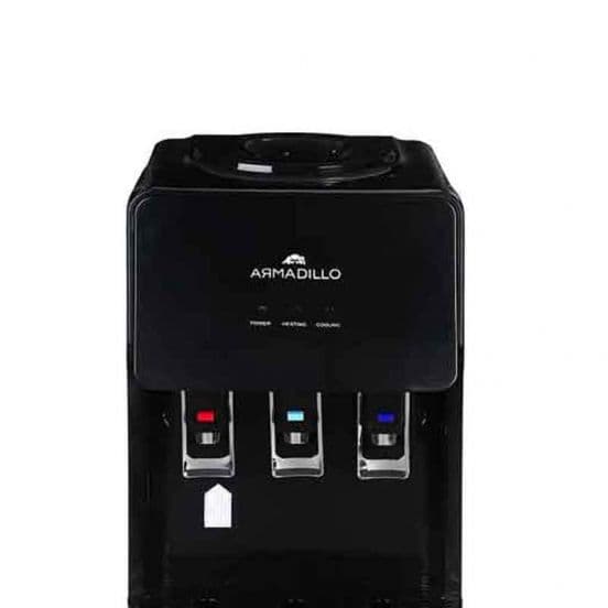 Armadillo Water Dispenser With Refrigerator, 3 Taps, 16 litre , Black - ARM-WDS-FRI-BK-0000 ( Water bottle on top )