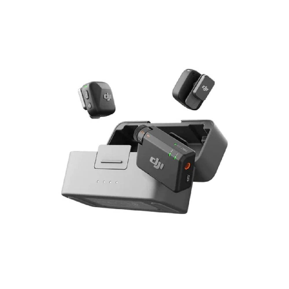 DJI Mic Mini (2 TX + 1 RX + Charging Case) Clear Audio Capture, Easy to carry and use, Long Battery Life - Black
