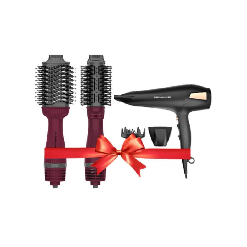 Rush Brush V3 Pro Hair Straightener, 1400W , 3 Speed Settings, 4 Temperature + Rush Brush D2 Pro 2500W Hair Dryer