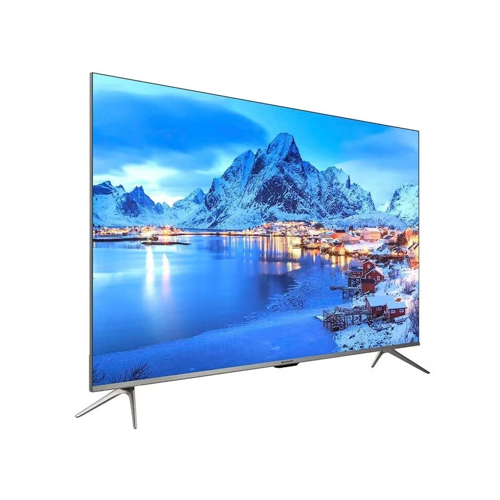 Sharp smart LED TV, 50 inch, Frameless, 4K, With Built in Receiver - Silver, 4T-C50DL6EX
