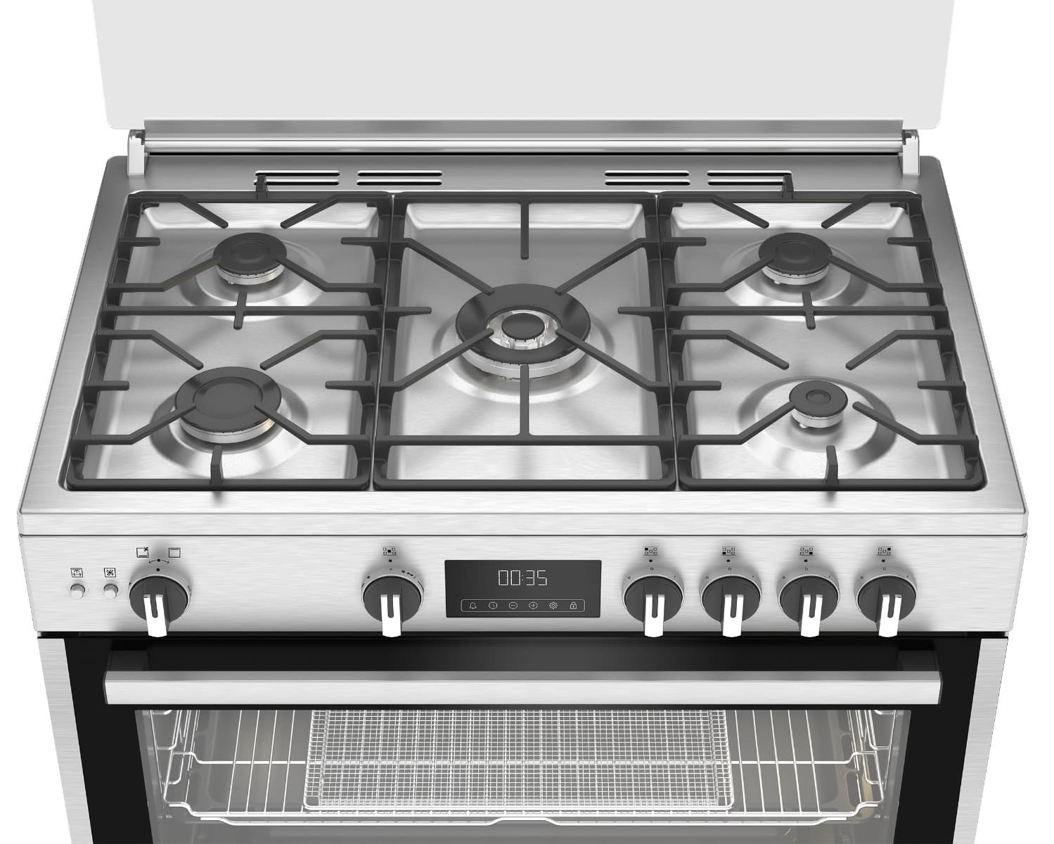 Ariston Gas Cooker , 5 Burners , Silver - ARR9 GGF 33229 XEG