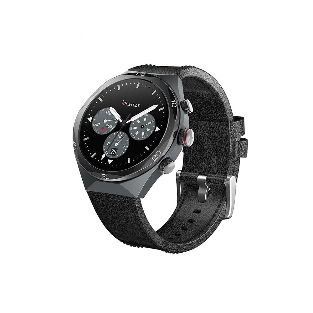 Kieslect Elite2 AI Smart Watch, Leather - Black