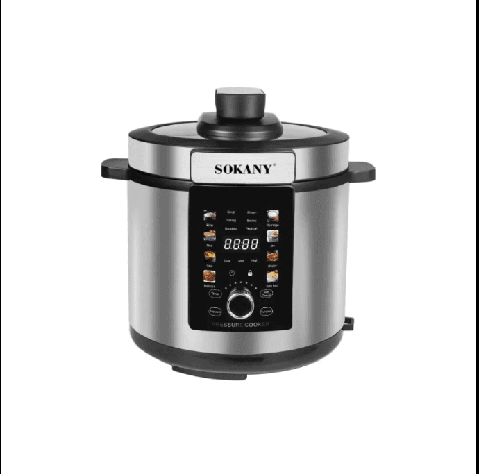 Sokany Digital Electric Pressure Cooker, 7 Liter, 1500 Watt - Silver