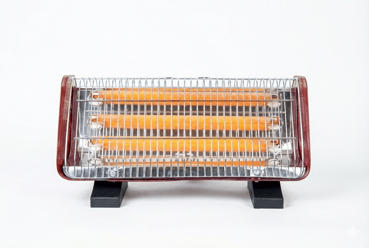Nour Heater, 3 Tube - Silver Red