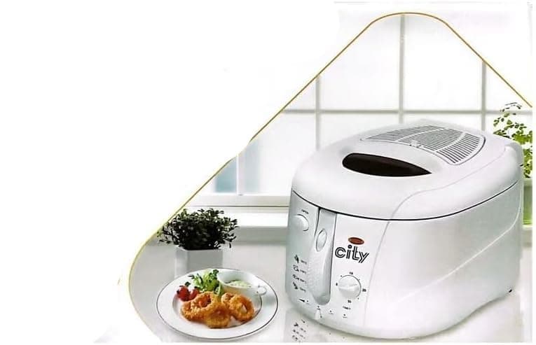 City Electric Fryer with 2.5 Liter Capacity and 2000W Power in White