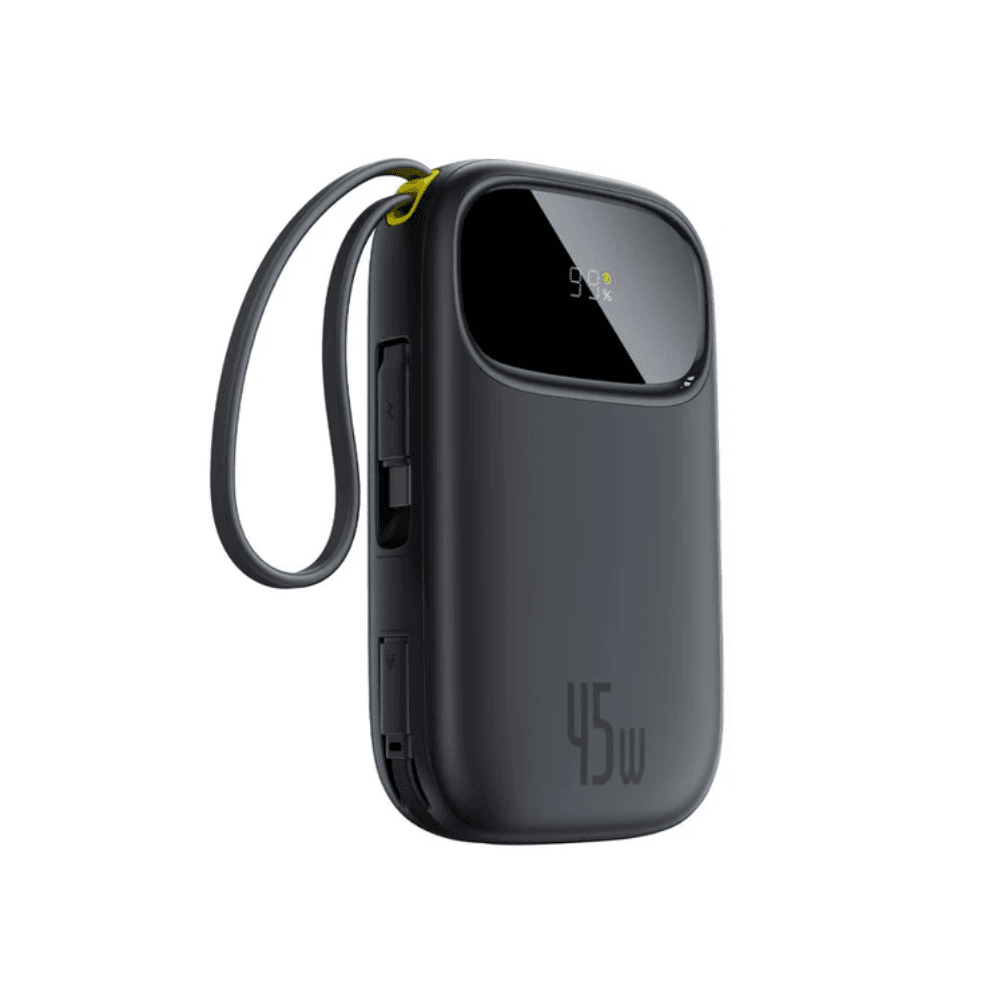 Baseus EnerFill FC31 Digital Display Power Bank With 2 Built-in USB-C Cables 20000mAh, 45W - Black