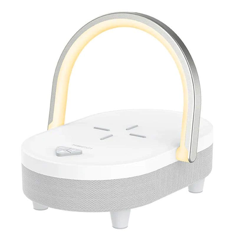 شاحن لاسلكي 4 في 1 ريتشي، حامل واضاءة 15 واط - ابيض، RLS-L16