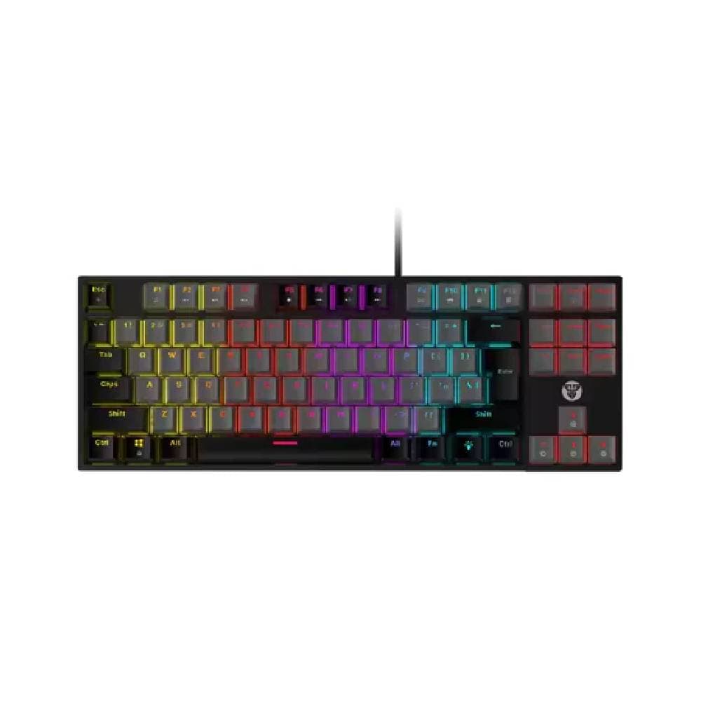 Fantech MK876 Atom TKL Gaming Keyboard RGB Mechanical, Blue Switch-Silver