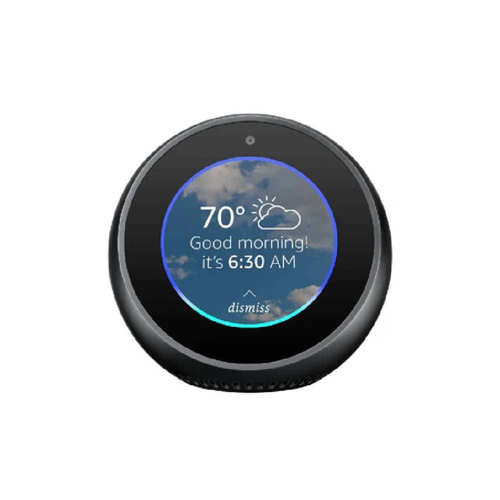 Amazon Speaker Echo Spot With Screen, 2.5" Screen, Voice-Control-Enabled, Bluetooth and Wi-Fi Built-In - Black