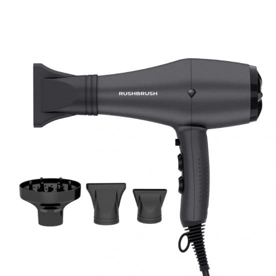 Rush Brush Hair Dryer, 3000 Watt, 3 Temperatures, Black - D3K