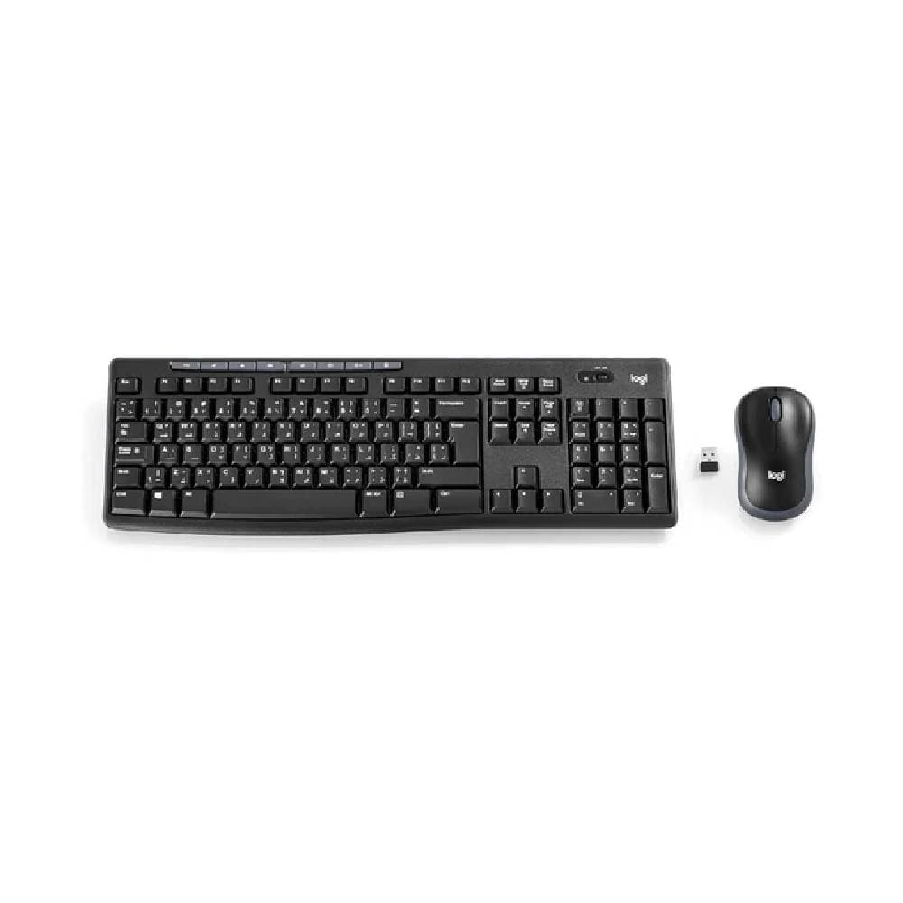 Logitech Combo Keyboard & Mouse MK270 Wireless Compo Arabic Layout - Black