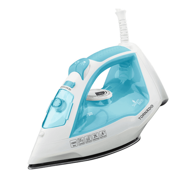 Tornado Steam Iron, 1800 Watt, Baby Blue and White - TST-1800