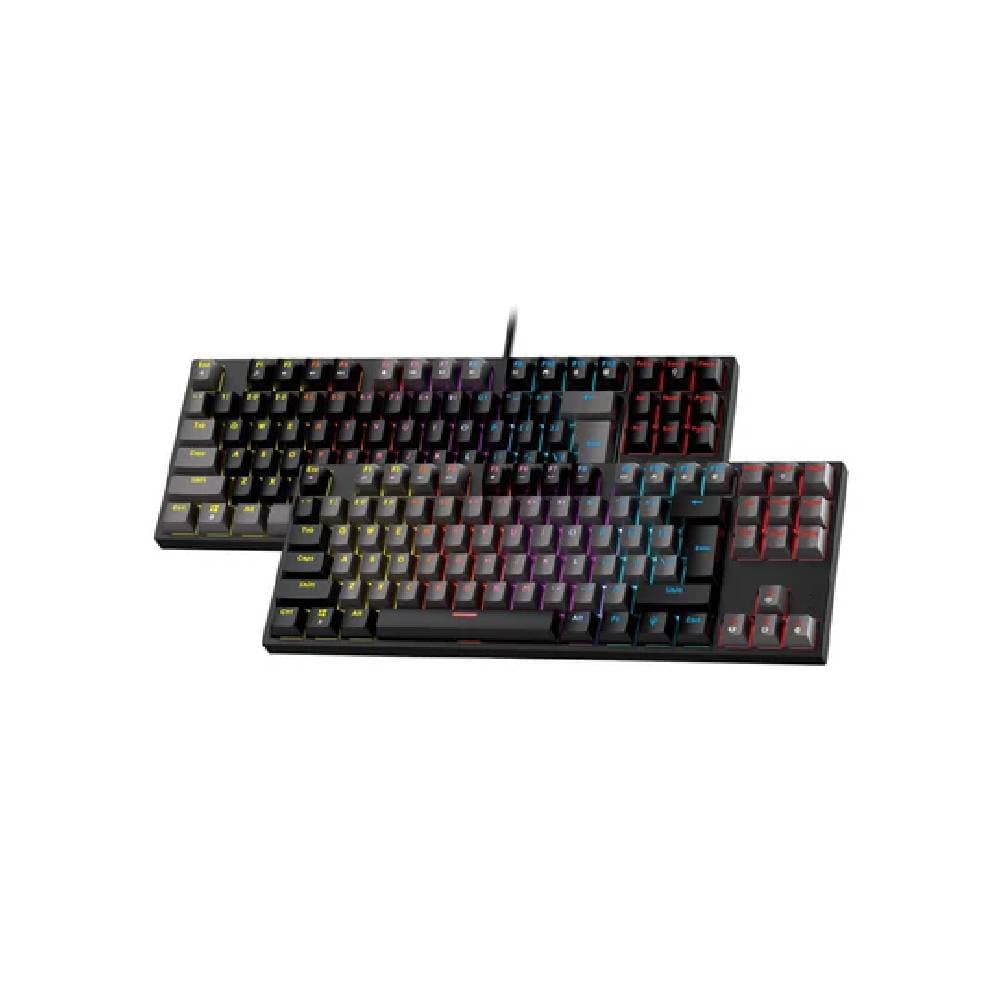 Fantech MK876 Atom TKL Gaming Keyboard RGB Mechanical, Blue Switch-Silver