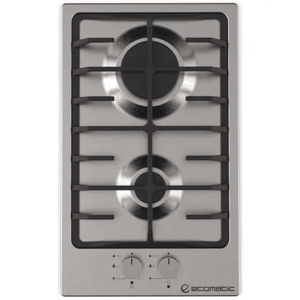 Ecomatic Built-in Gas Cooker, 30 cm, 2 Burners, S303C - Silver