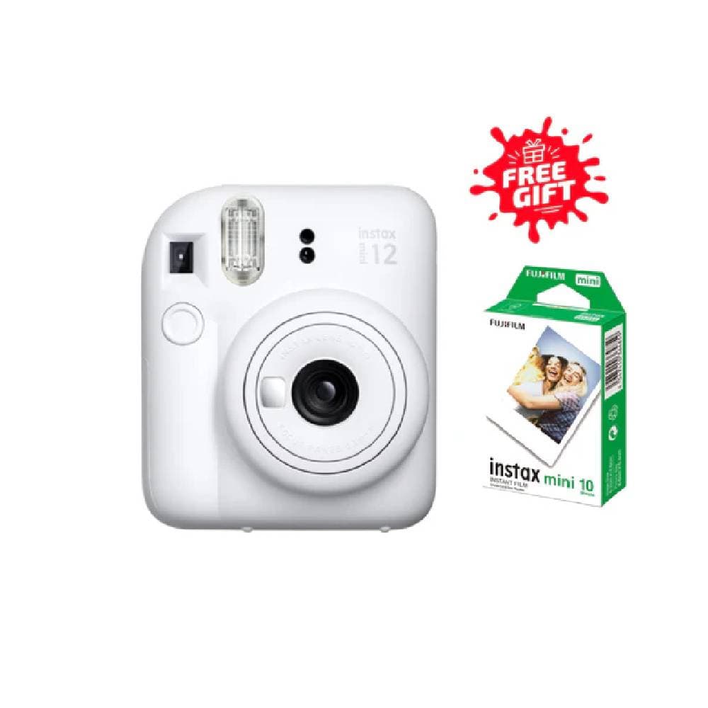 FujiFilm Instax Mini 12 Instant Camera + Fujifilm Instax Mini Film 1-Pack (10 Sheets)