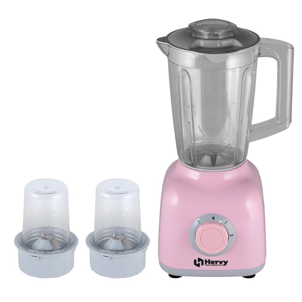 Hervy Maxy Blender 1.6 L, 400 W, 2 Speeds, Turbo, 2 Grinder – Pink