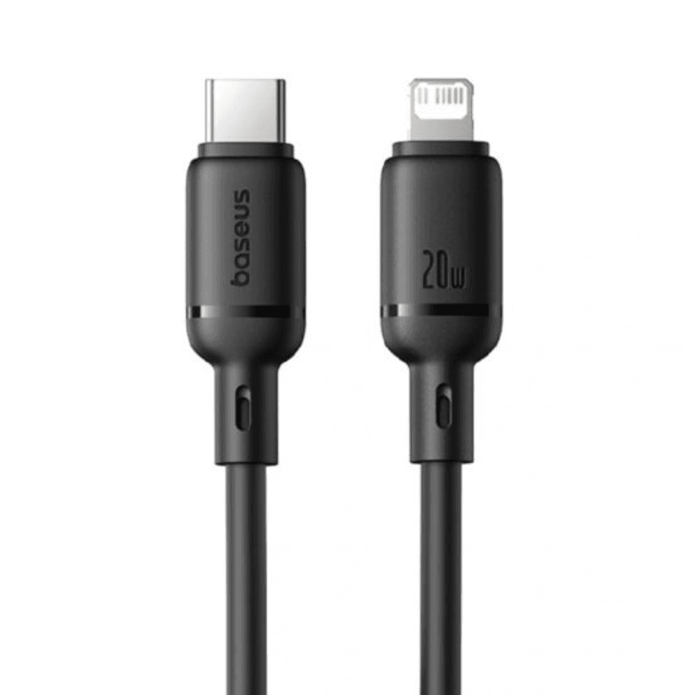 Baseus Silky Series Cable, Type-C To Lightning, 20Watt, 2M - Black