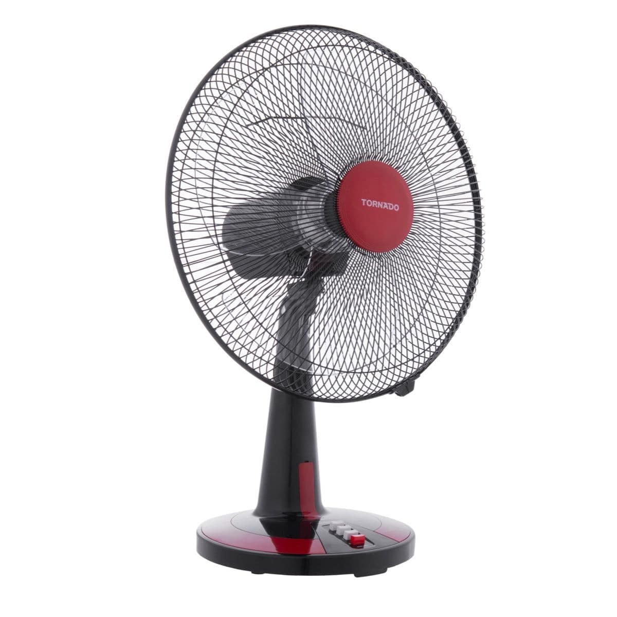 Tornado Desk Fan Without Remote Control, 16 Inch, Black and Red - TDF16