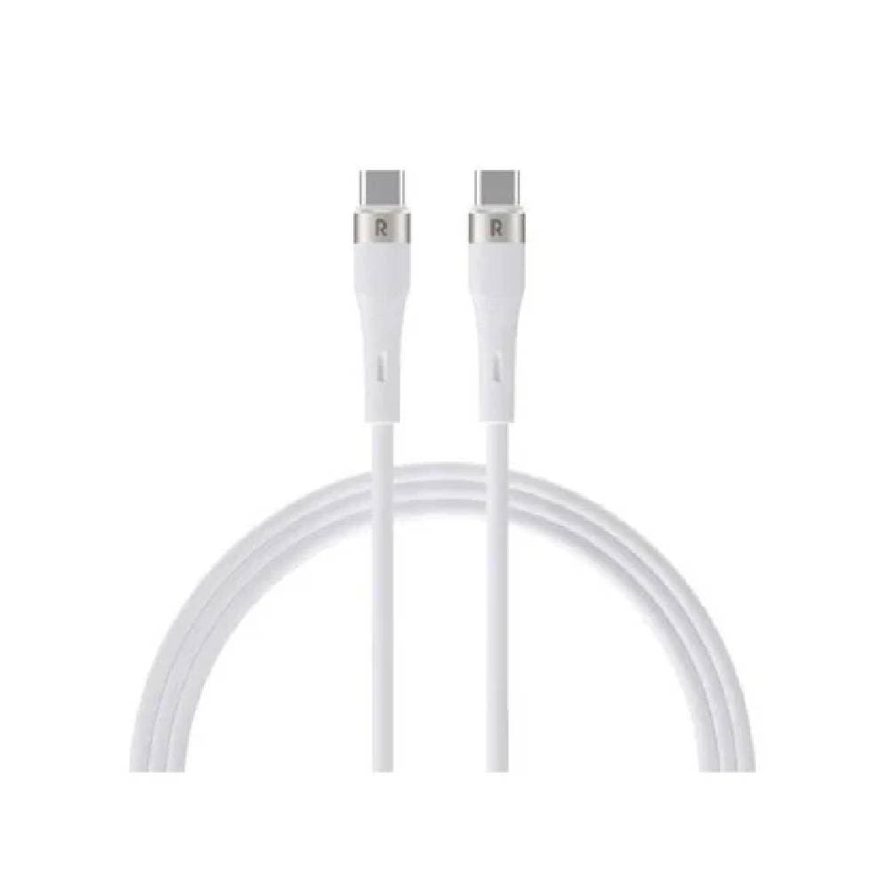 كابل شحن ومزامنة راف باور USB-C إلى USB-C - RP-CB1038 - أبيض