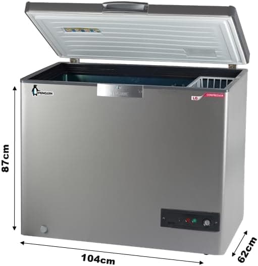 Penguin Stainless Steel Chest Freezer, 303L - Silver, ES341L