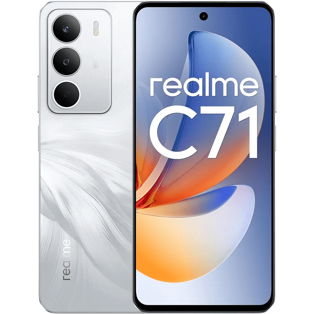 Realme C71, 128GB, 4GB RAM, Dual SIM, 4G, White Swan, With 1 year warranty