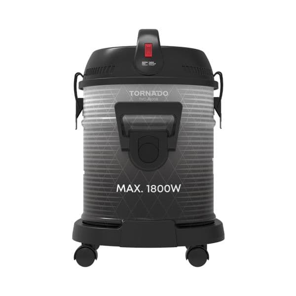 TORNADO Pail Can Vacuum Cleaner, 1800 Watt - Black, TVC-1800B
