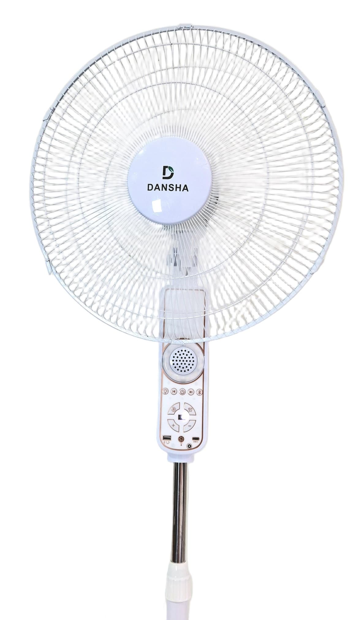 Dansha Stand Fan, 18 Inch, Rechargeable - White