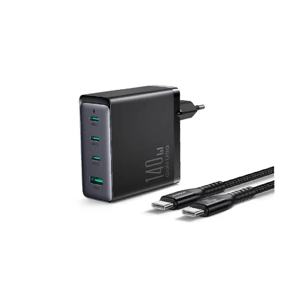 كابل شحن سريع جوي روم GaN رباعي المنافذ USB-C - USB-C 240 واط 1.2 متر - أسود