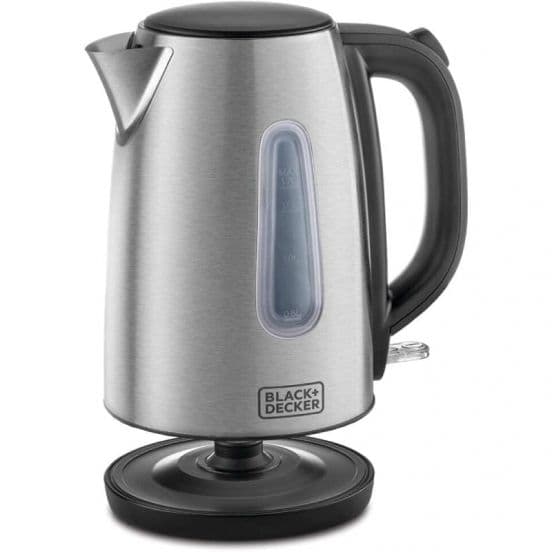 Black & Decker | Stainless Electric Kettle, 1.7 Liter, 2200 Watt, JC450 - Silver