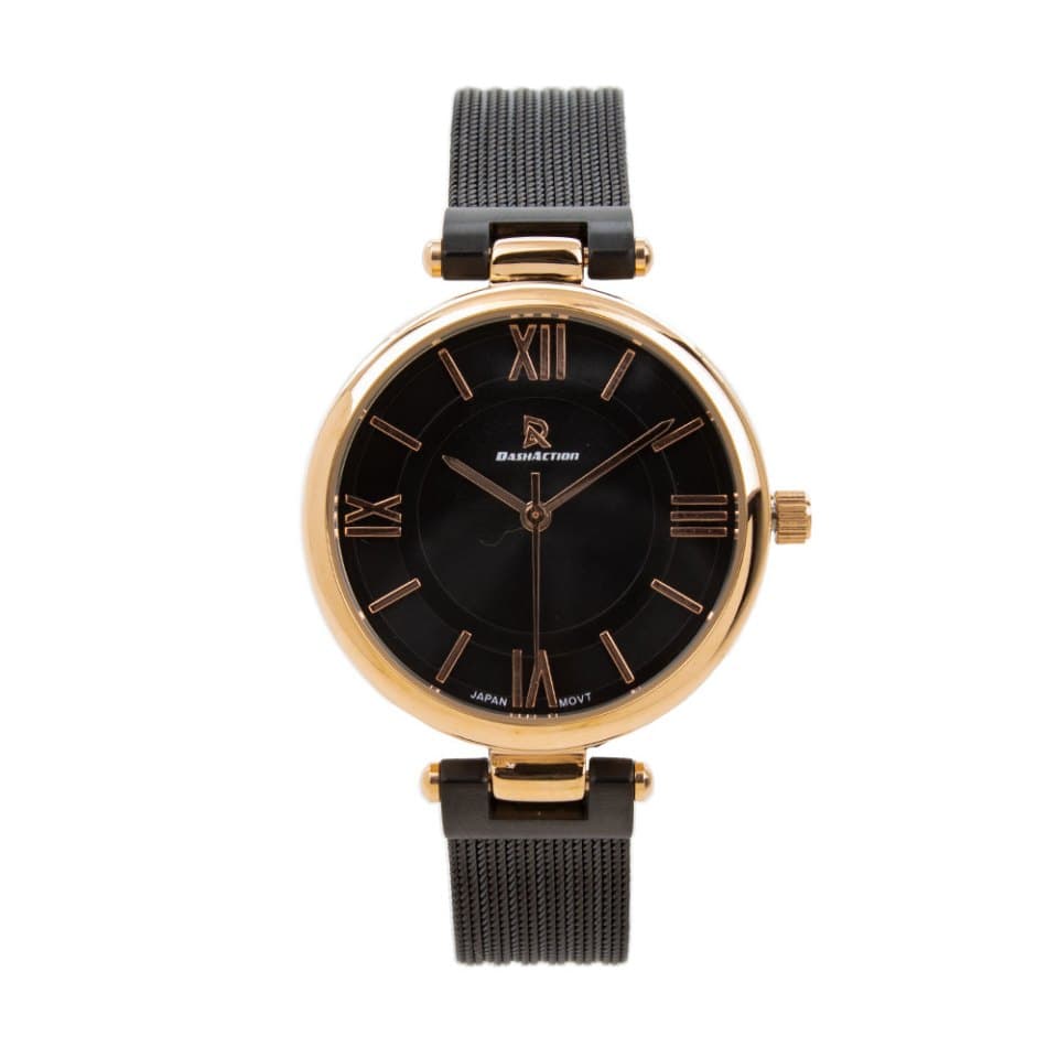 Dash Action Analog Dress Watch for Women, Stainless Steel Strap - Black, DA1914RB