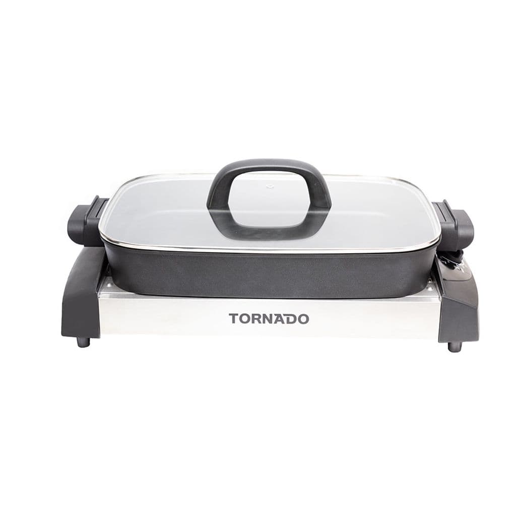 شواية كهرباء تورنيدو، 1500 وات، غطاء زجاجي، TCS1500 - اسود