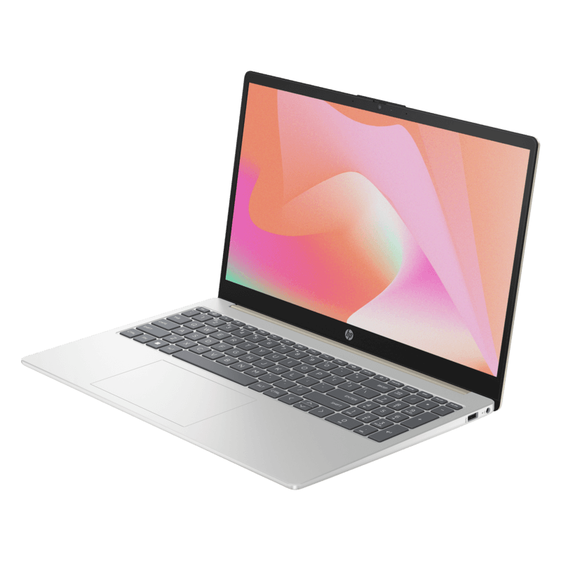 HP 15-fd0343nia Laptop, i7-1355U Processor, 8GB RAM, 512GB SSD, Intel® Iris® Xᵉ Graphics, 15.6" FHD Display, DOS - Gold Silver