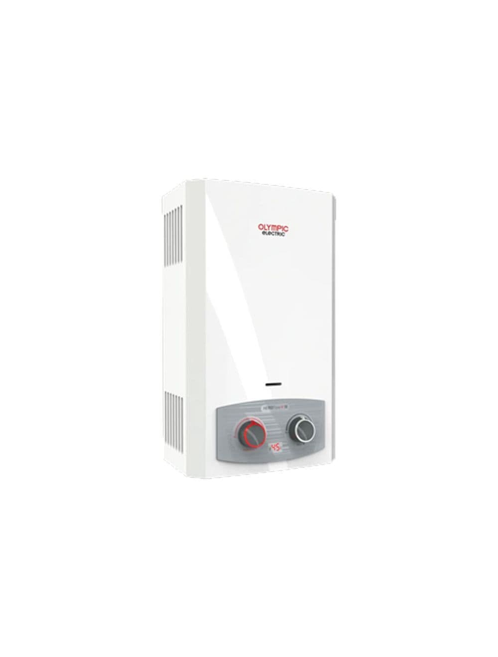 Olympic Hero Flow Gas Water Heater, 10 Liters, Digital, Chimney, Gas/Cylinder, 5580 - White