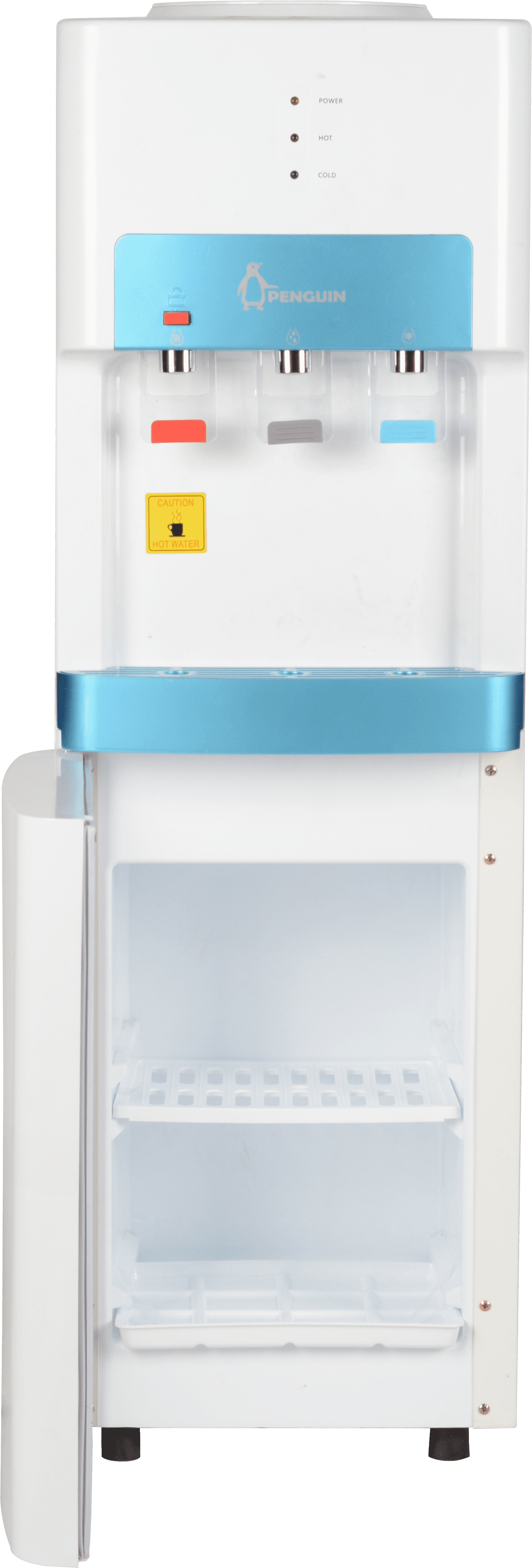 Penguin Water Dispenser, 3 Taps With Storage Cabinet - White, HR002
