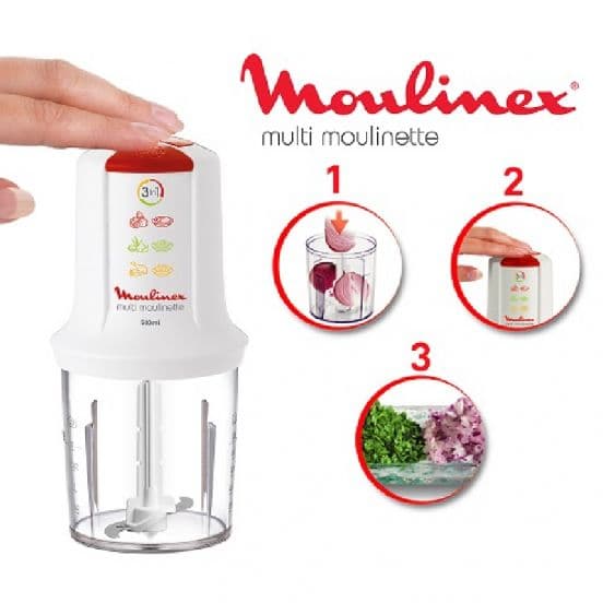 Moulinex Multi Moulinette Chopper 500 Watt, 500 ML Chopper, AT7151EG - White