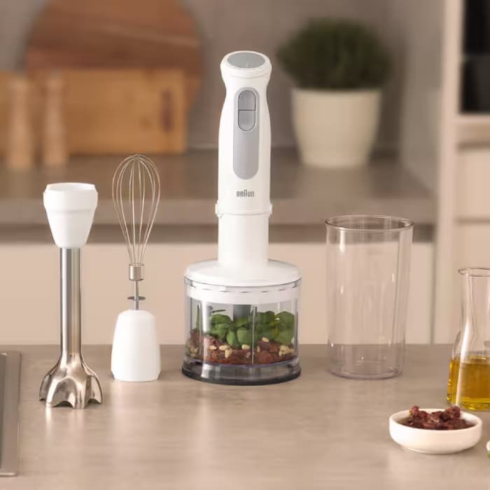 Braun Hand Blender, 1000W, 500ml Chopper, Egg Beater, Braun 50236 - White