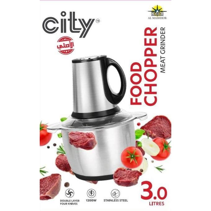 City Chopper, For Cutting Vegetables, Meat And Food 1200 Watt 3L